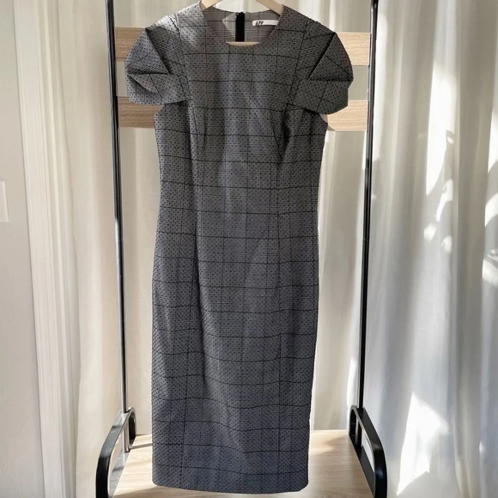 🆕 Jason Wu Collection Runway Cap Sleeve Plaid & Polka Dot Lace Midi Dresse - Picture 5 of 16